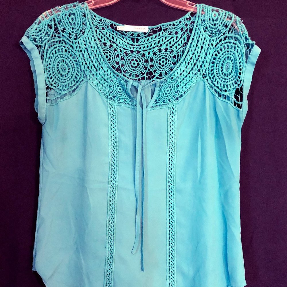Maurices Aqua Blue Top Cap Sleeve
